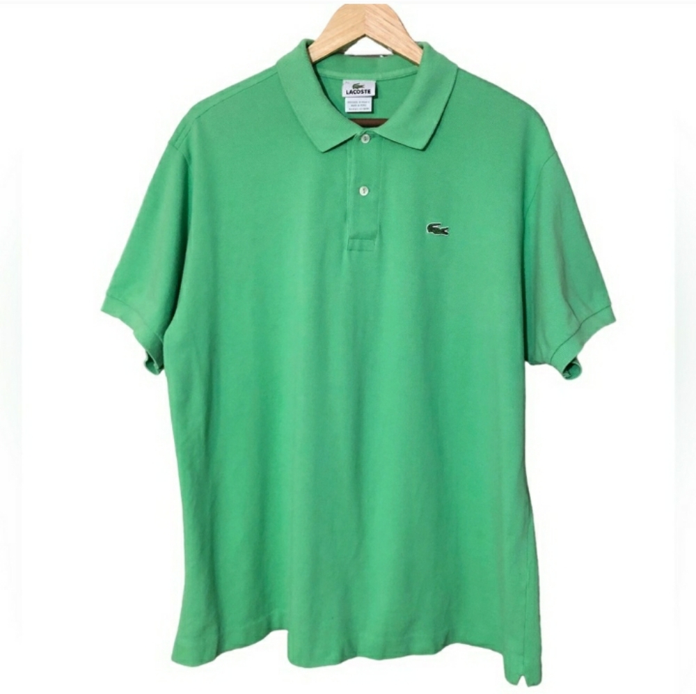LACOSTE Bright Green Cotton Knit Polo Size 2XL EUC!